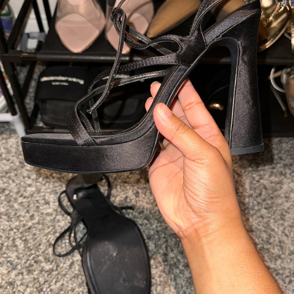 Zara Black Platform Heels